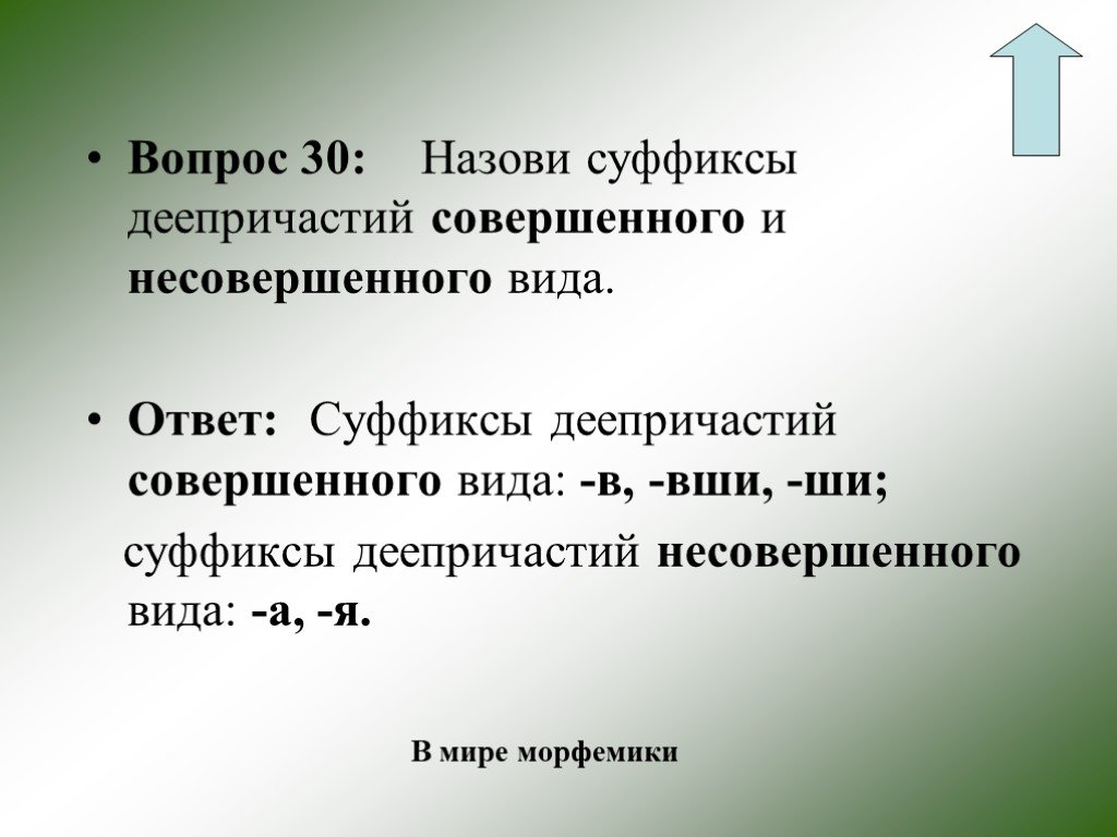 Называться 30. Деепричастие вопросы и суффиксы. Суффиксы деепричастий совершенного и несовершенного вида. Деепричастие вопросы. Назови суффиксы деепричастий.