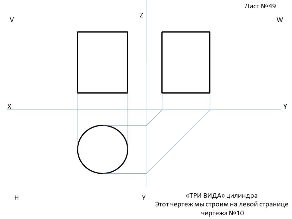 Цилиндр на чертеже