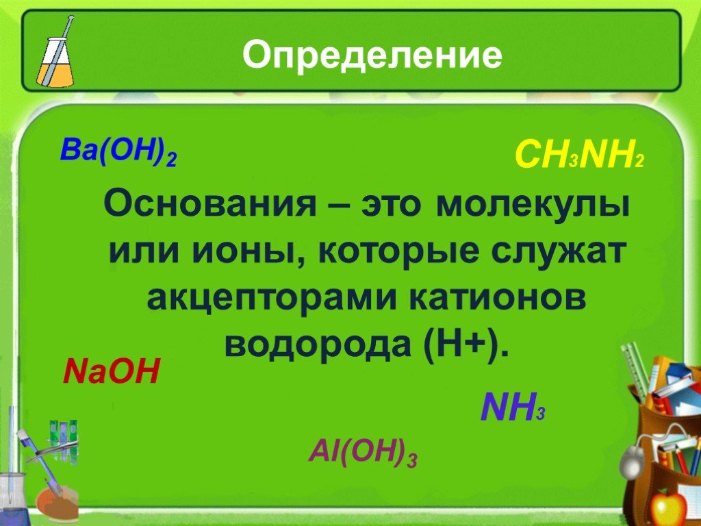 Основания органические и неорганические презентация 11 класс химия