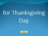 for Thanksgiving Day
