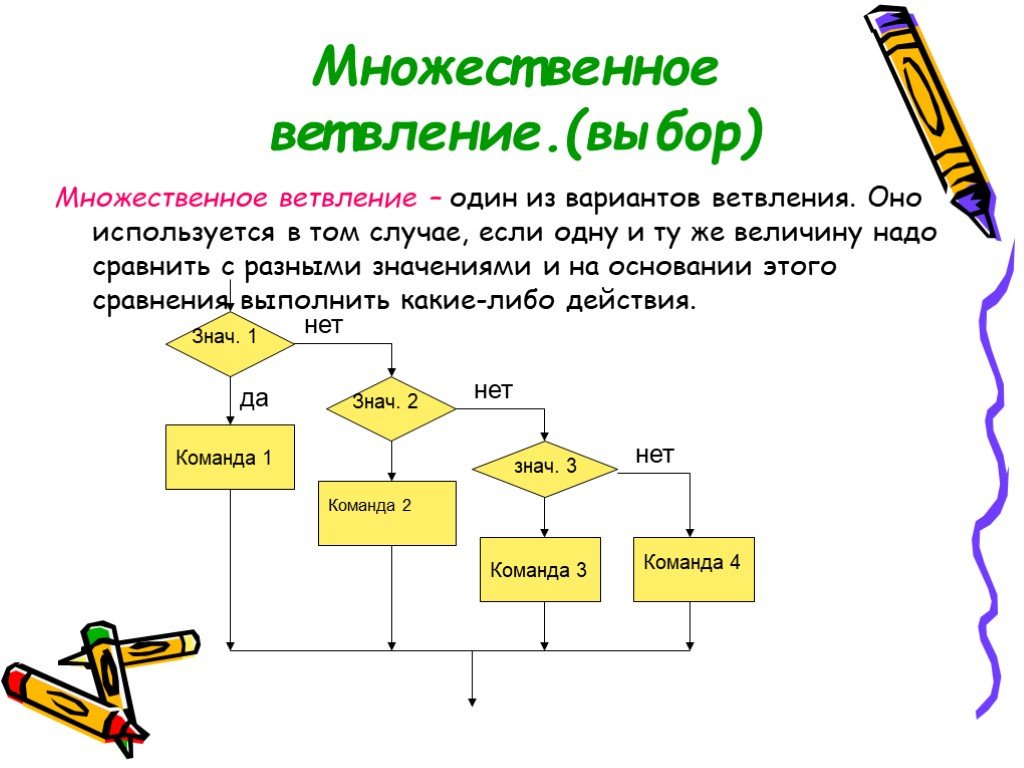 Блок схема ветвление информатика