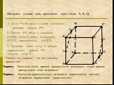 Постройте сечение куба, проходящее через точки P, R, Q. A’ B’. 1. Точки P и R лежат в одной плоскости, проведём прямую PR. 2. Прямая PR лежит в плоскости AA’B’B, точка Q лежит в плоскости DD’C’C, параллельной AA’B’B. 3. Проведём через точку Q прямую параллельную прямой PR, получим точку K. Теорема. 