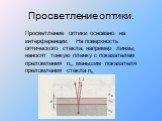 Просветление оптики. Просветление оптики основано на интерференции. На поверхность оптического стекла, например линзы, наносят тонкую пленку с показателем преломления nп, меньшим показателя преломления стекла nс.