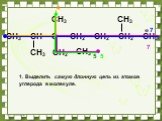 CH3 CH C CH2 5 4 7. 1. Выделить самую длинную цепь из атомов углерода в молекуле.