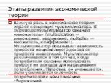 Важную роль в кейнсианской теории играет концепция мультипликатора. В переводе мультипликатор означает «множитель» (multiplication — умножение, увеличение; multiplier — множитель, коэффициент). Мультипликатор показывает зависимость прироста национального дохода от прироста инвестиций. Мультипликатор