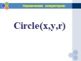 Circle(x,y,r)