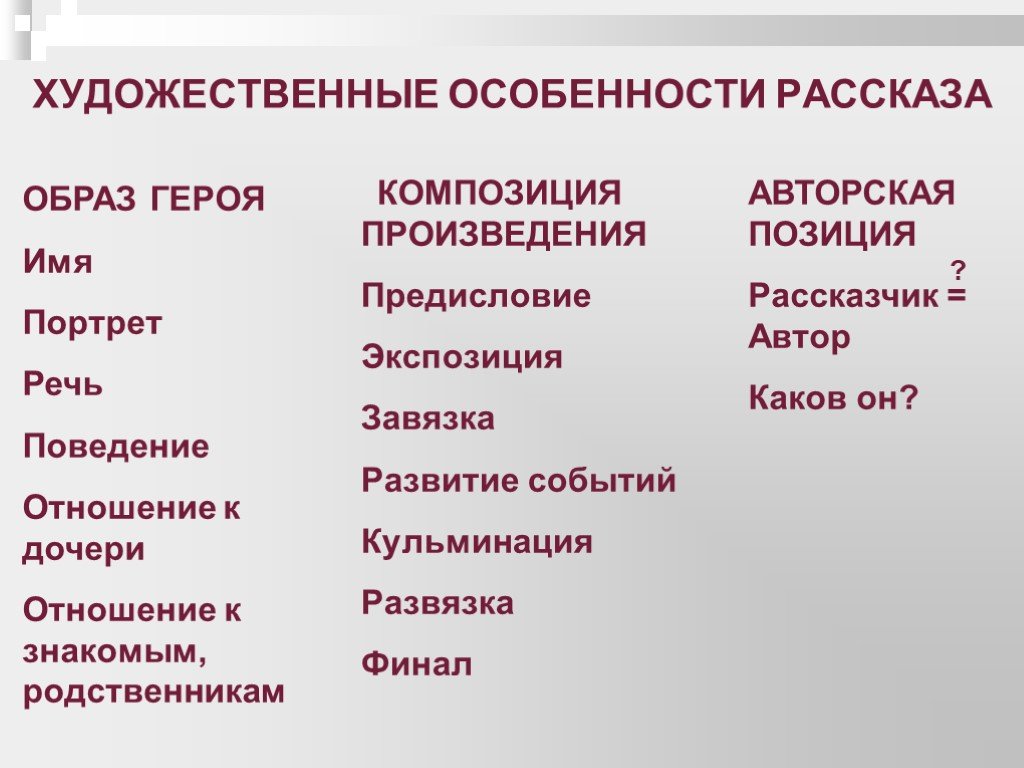 Какие художественные особенности. Художественные особенности рассказов. Художественное своеобразие рассказа. Особенности рассказа. Художественные особенности произведения это.