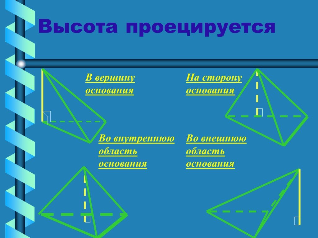 Вершина основания. Высота проецируется. Вершина проецируется. Вершина треугольной пирамиды проецируется в. Куда проецируется высота пирамиды.