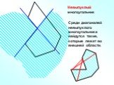Невыпуклый многоугольник. Среди диагоналей невыпуклого многоугольника найдутся такие, которые лежат во внешней области.