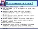 Подручные средства 1. КРОВООСТАНАВЛИВАЮЩИЙ ЖГУТ: Поясной ремень, галстук, косынка, шарф, кашне, лента для бантов. Ремешок сумочки, ранца, школьного портфеля. Шнур электробритвы, аудио и видеоаппаратуры, оргтехники. Обшлаг верхней одежды, тканевой шов юбки и брюк, свернутый скотч, полиэтилен. Веревки