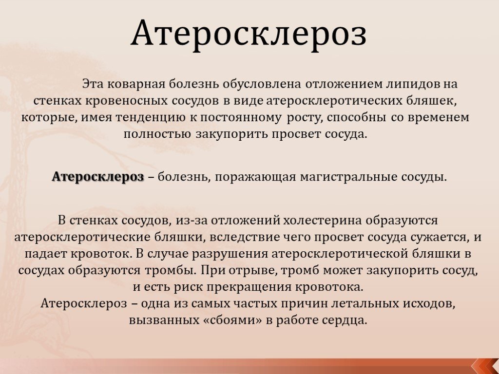 При атеросклерозе поражаются