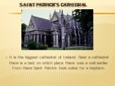 Saint Patrick's cathedral. It is the biggest cathedral of Ireland. Near a cathedral there is a bed on which place there was a well earlier. From there Saint Patrick took water for a baptism.