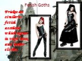 Fetish Goths. Frickes are similar to fetish aesthetic which express in vinyl, latex, and leather clothes.