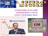 3. General Motors. Основание 16.09.1988 Банкротство 1.06.09 Долг 172,8 млрд. долл.