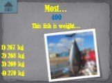 This fish is weight… Most… 400 1) 267 kg 3) 269 kg 2) 268 kg 4) 270 kg