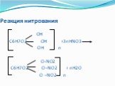 Реакция нитрования. OH С6Н7О2 ОН +3nHNO3 ОН n О-NO2 С6Н7О2 O–NO2 + nH2O O –NO2 n