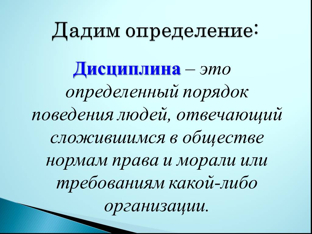 Презентация что такое дисциплина