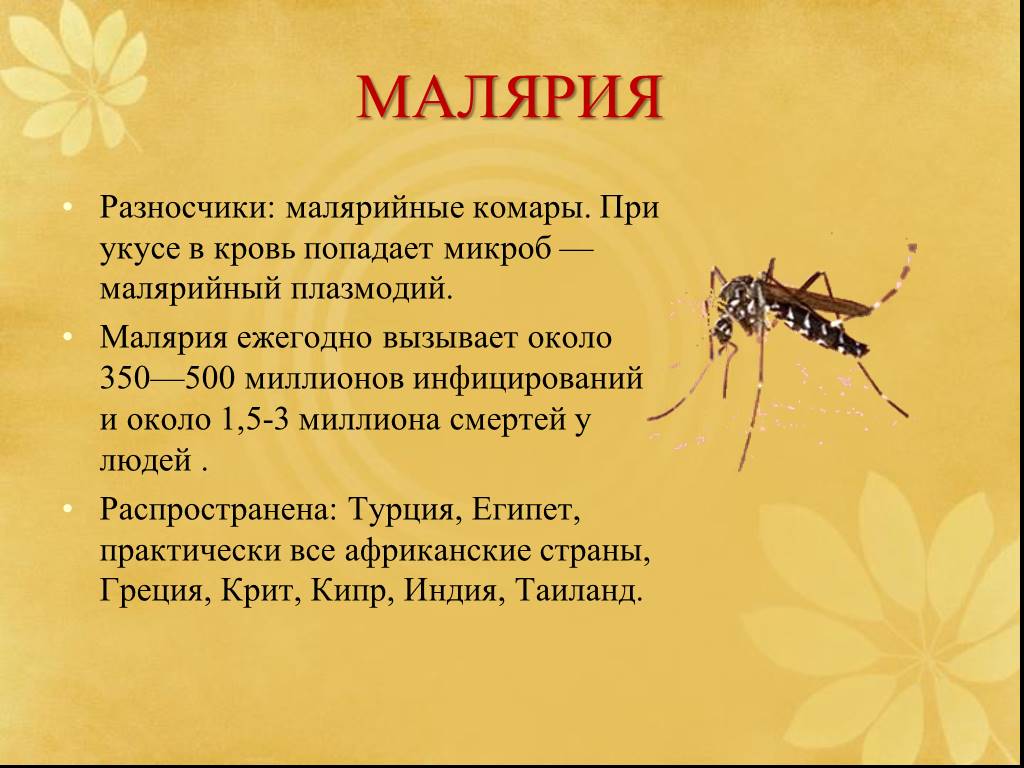 Значение малярии