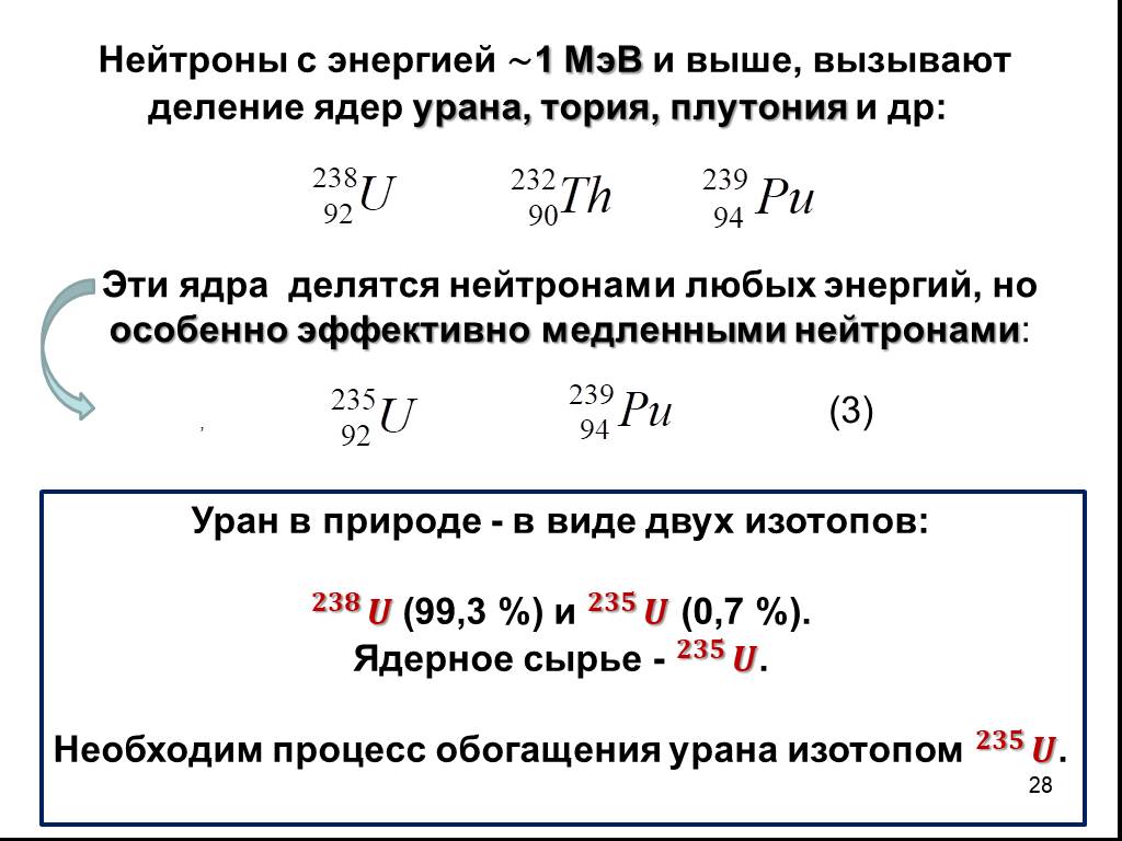 Количество нейтронов в ядре урана