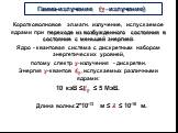 Гамма-излучение (g-излучение). Коротковолновое эл.магн. излучение, испускаемое ядрами при переходе из возбужденного состояния в состояние с меньшей энергией. Ядро - квантовая система с дискретным набором энергетических уровней, потому спектр ?-излучения - дискретен. Энергия ?-квантов ? ? , испускаем