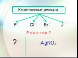 F Cl Br J Р е а к т и в ? ? AgNO3