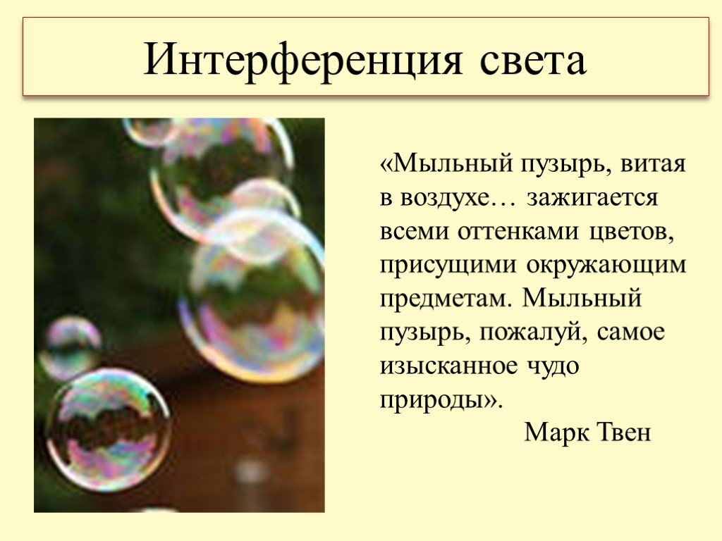 Какое явление объясняет окраску мыльных пузырей. Интерференция света на мыльном пузыре. Мыльный пузырь интерференция. Мыльный пузырь интерференция рисунок. Интерференция в природе мыльные пузыри.