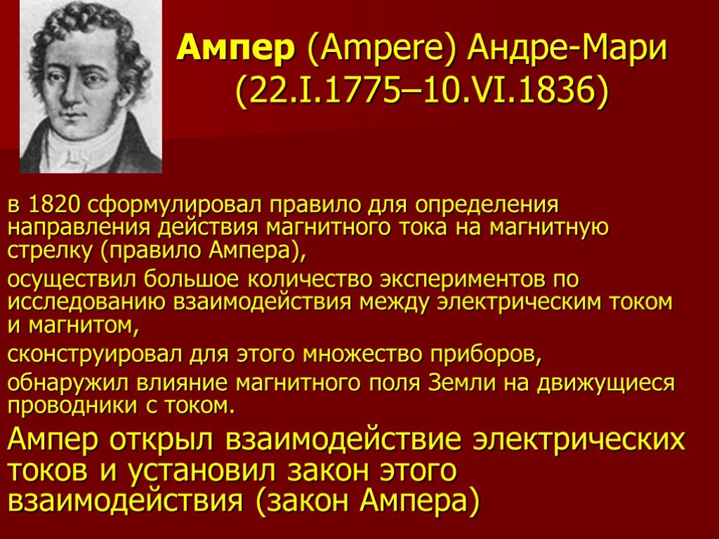 Андре ампер презентация