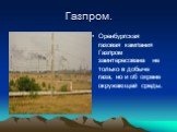 Газпром. Оренбургская газовая кампания Газпром заинтересована не только в добыче газа, но и об охране окружающей среды.