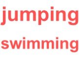 jumping swimming