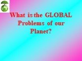 What is the GLOBAL Problems of our Planet?