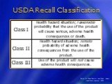 USDA Recall Classification