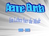 Aenne Burda Ein Leben fuer die Mode 1909 - 2005