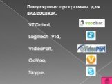 Популярные программы для видеосвязи: VZOchat, Logitech Vid, VideoPort, OoVoo, Skype.