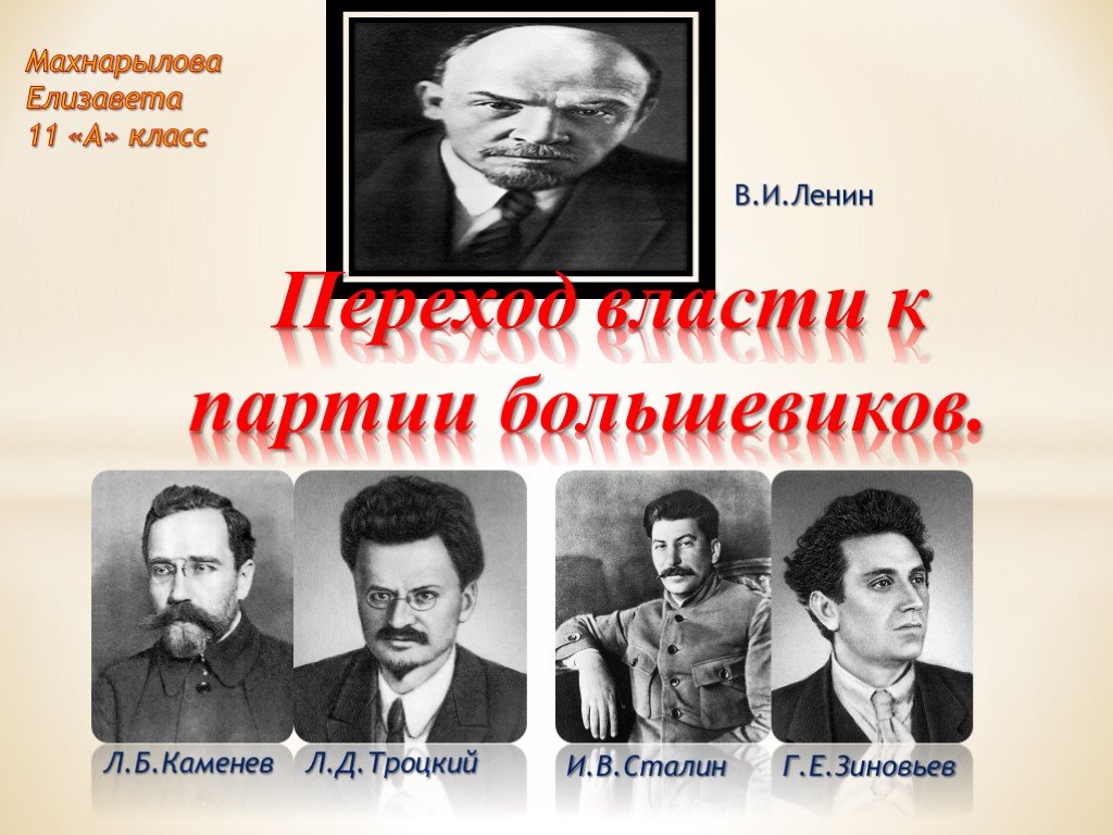 Переход власти к партии большевиков презентация 11 класс загладин