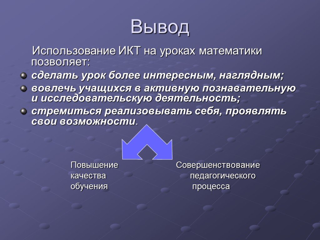 Выводить использовать. ИКТ вывод. Вывод использование ИКТ. ИКТ на уроках математики. Заключение о ИКТ.