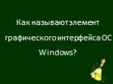 Как называют элемент графического интерфейса ОС Windows?