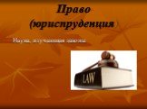 Право (юриспруденция). Наука, изучающая законы