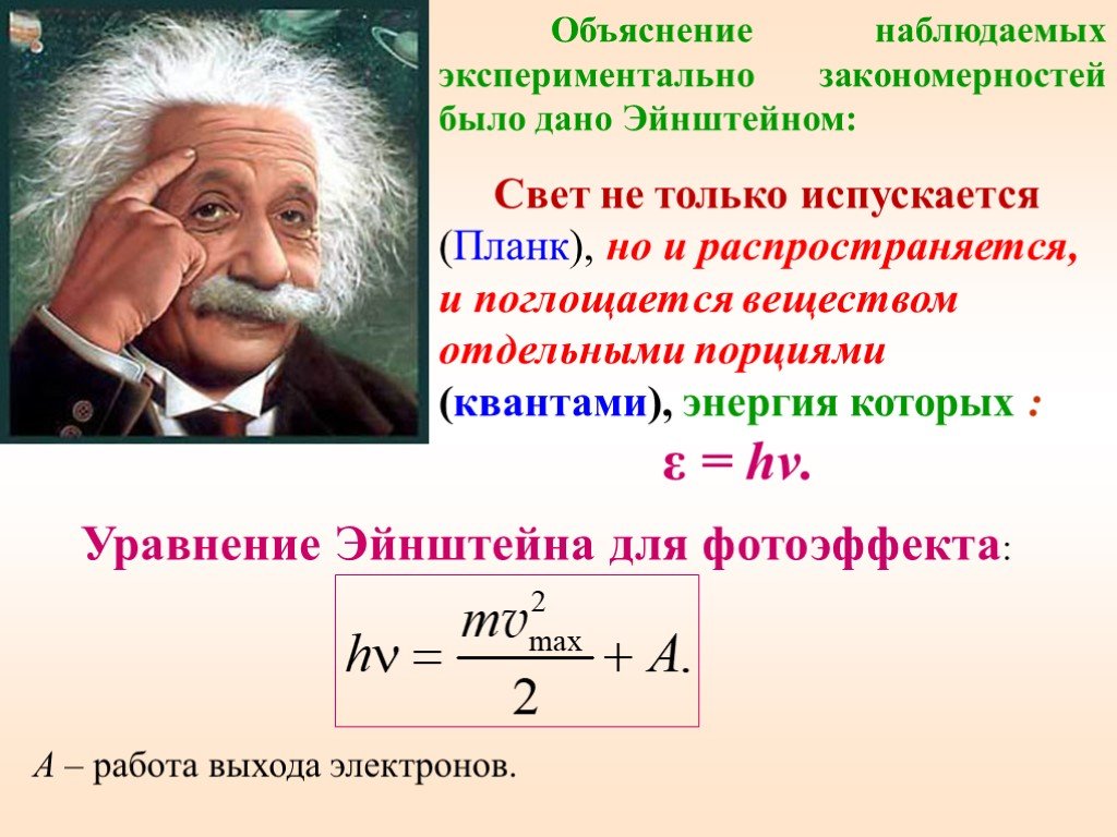 Эйнштейн и ядерная физика. Формула Эйнштейна. Объяснение наблюдаемых фактов