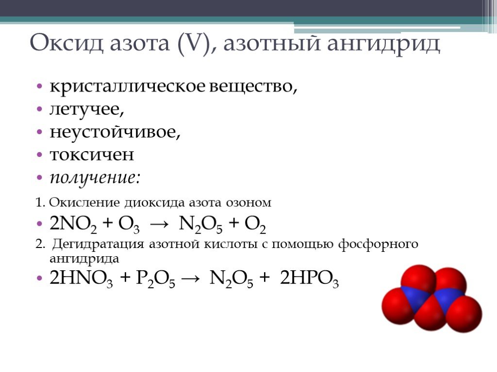 Характер гидроксида азота. Как получить оксид азота 5. Структура оксида азота 5. Получение оксида n2o.