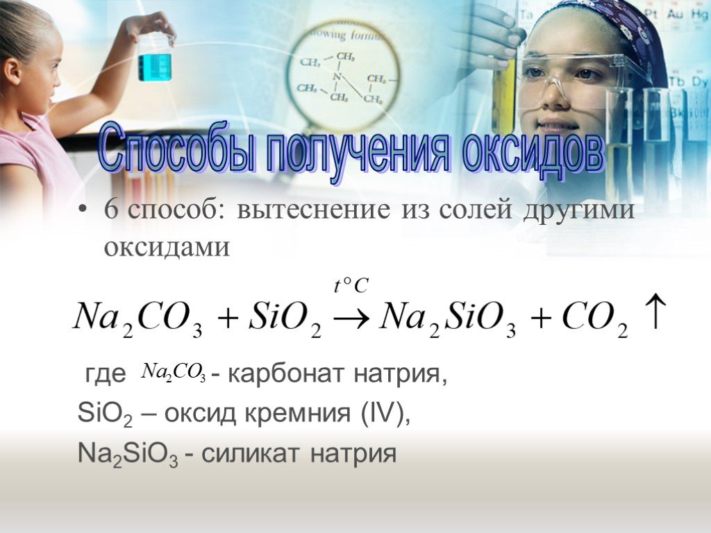 Оксид кремния 4 и карбонат натрия
