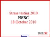 Stress testing 2010 HSBC 18 October 2010