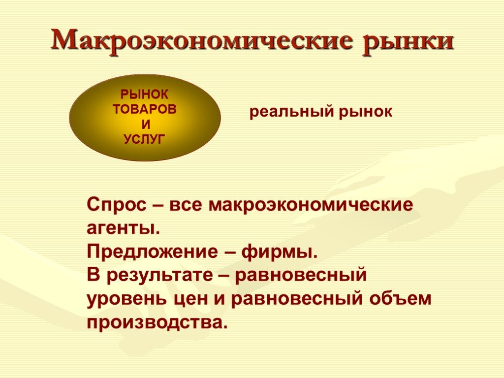 Макроэкономические рынки. Основные рынки макроэкономики. Макроэкономические отрасли. Основные макроэкономические агенты.