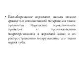 Пломбирование корневого канала можно сравнить с имплантацией материала в ткани организма. Нарушение герметичнос­ти приводит к проникновению микроорганизмов в корневой канал и их распространению в окружающие его ткани корня зуба.