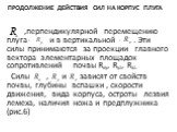 Продолжение действия сил на корпус плуга. ,перпендикулярной перемещению плуга- и в вертикальной - . Эти силы принимаются за проекции главного вектора элементарных площадок сопротивлений почвы Rxy, Ryz, Rxz. Силы , и зависят от свойств почвы, глубины вспашки , скорости движения, вида корпуса, остроты