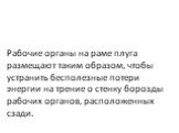 Рабочие органы на раме плуга размещают таким образом, чтобы устранить бесполезные потери энергии на трение о стенку борозды рабочих органов, расположенных сзади.