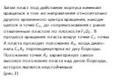 Затем пласт под действием корпуса начинает вращаться в том же направле­нии относительно другого временного центра вращения, находя­щегося в точке С1, до соприкосновения с ранее отваленным пла­стом по плоскости F1D3 . В процессе вращения пласта вокруг точки С1 точка А пласта проходит положение А2, ко