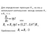 Для определения проекции R xy на ось у используют соотношение между силами R y и Rx , т. е. или Приближенно