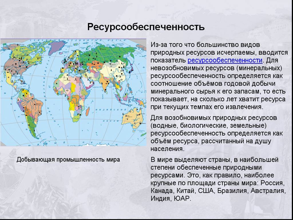 Карта размещения природных ресурсов. Обеспеченность природными ресурсами. Обеспеченность стран природными ресурсами.