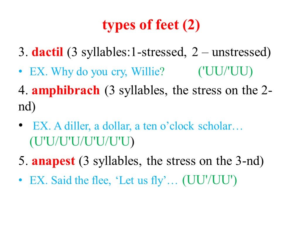 Underline the stressed. Types of stressed syllables. The first Type of syllable. The second Type of stressed syllables. 1 Type of syllable.