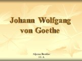 Johann Wolfgang von Goethe Aljona Bondar 11-A